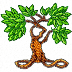 Flowers And Tree Embroidery Design 2